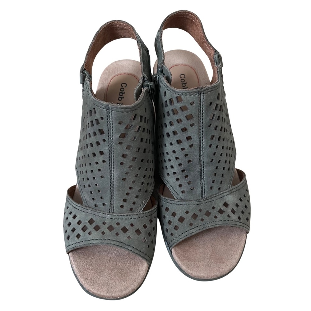 Cobb Hill Janna green wedge with Perforated Design